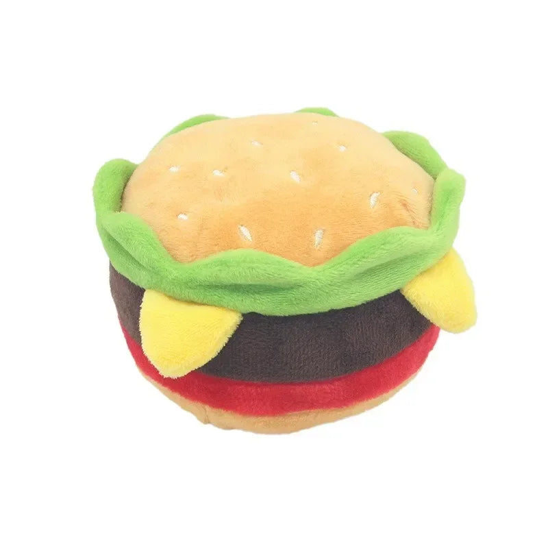 Fun Squeaky Dog Toys - Hamburger, Milkshake, French Fries and Pizza