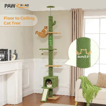 Adjustable Floor to Ceiling Cat Tree Tower 5 Tiers