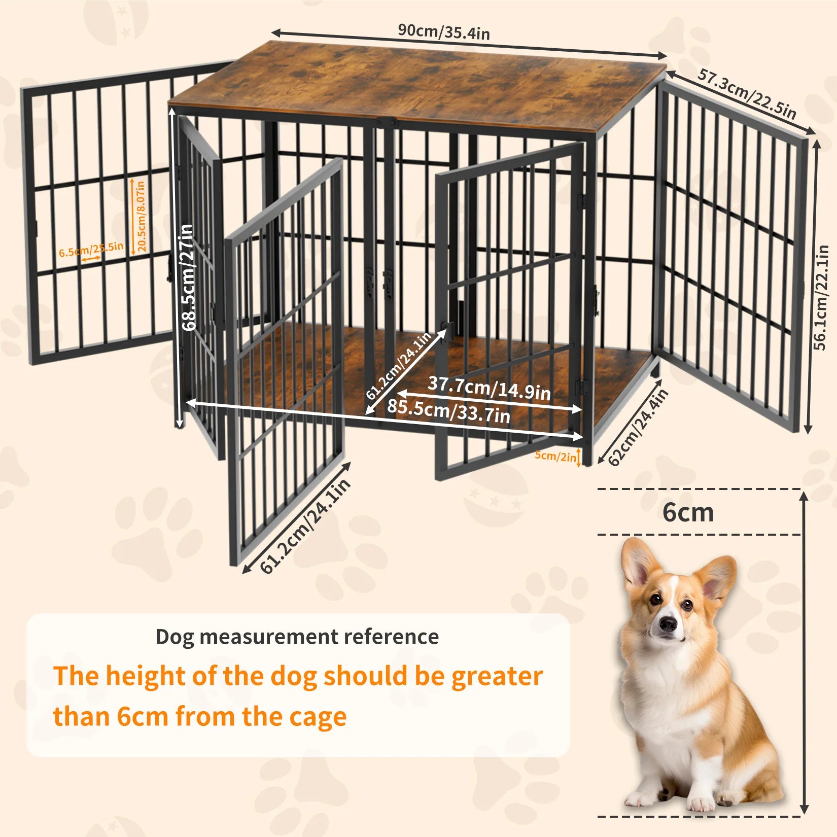 Dog Crate Kennel, Side Table Wooden Dog House