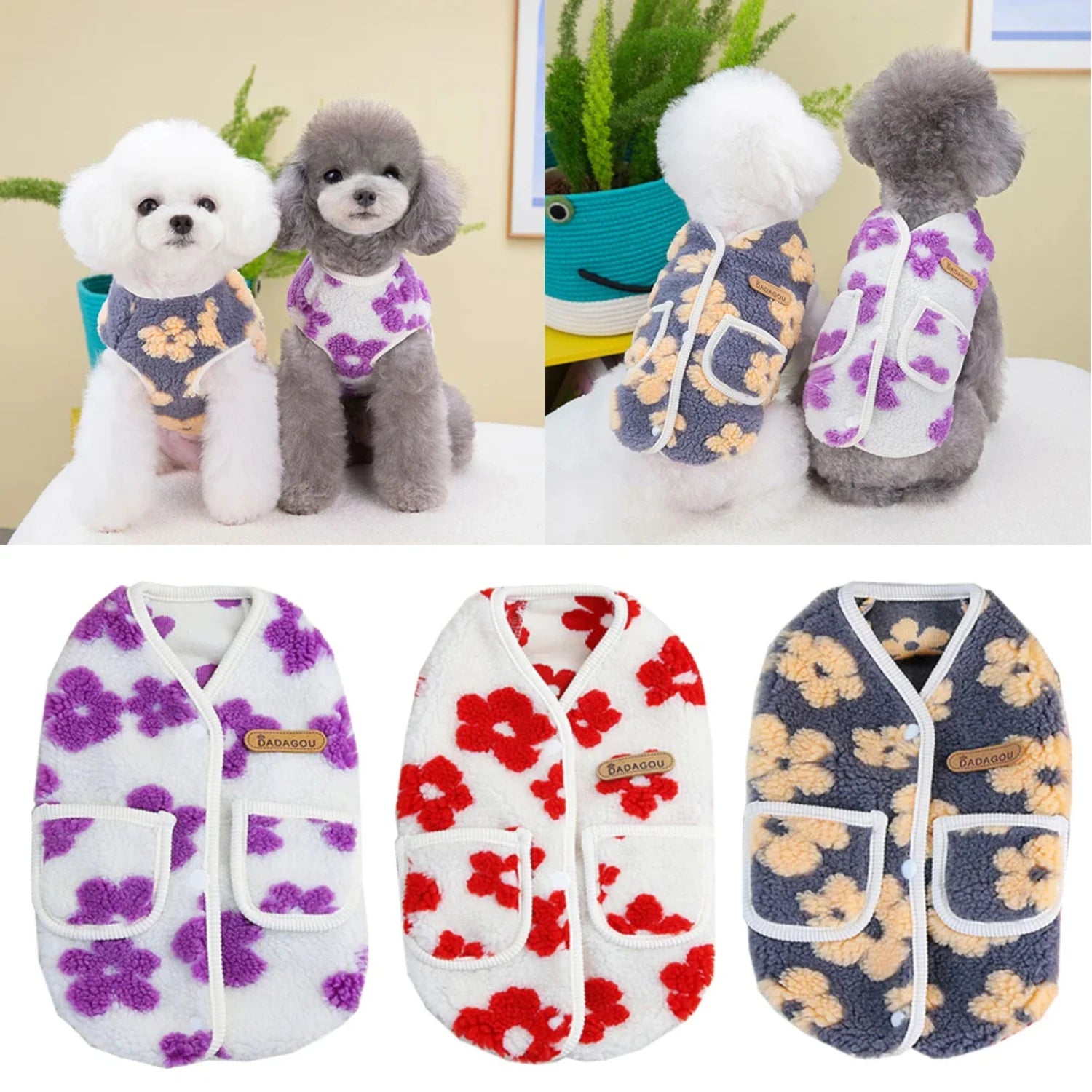 Soft Cozy Winter Velvet Dog Fleece Coat