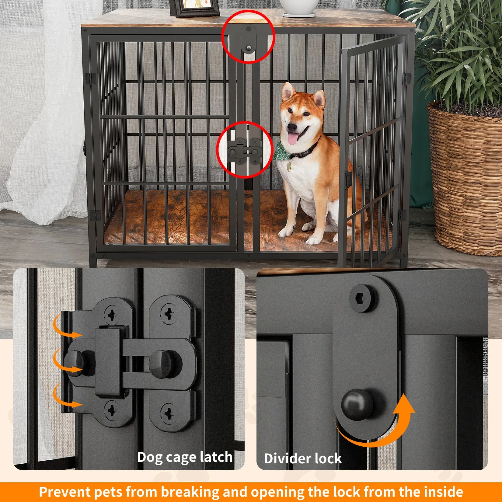 Dog Crate Kennel, Side Table Wooden Dog House