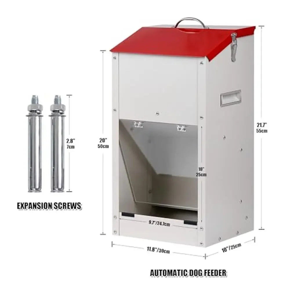 25lb Galvanized Steel Automatic Food Dispenser