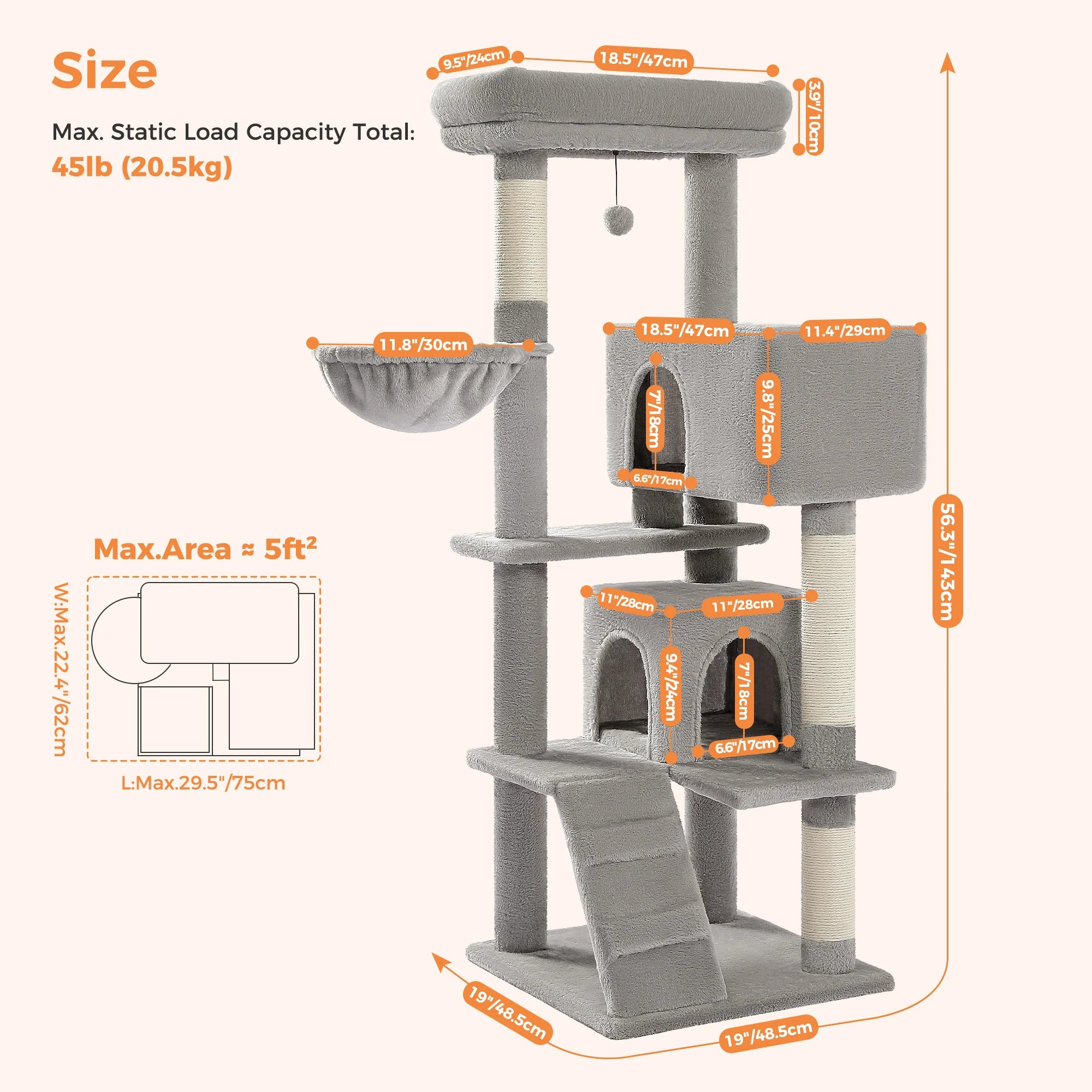 Multi-Level Luxury Cat Tower with a Condo and Cozy Perch