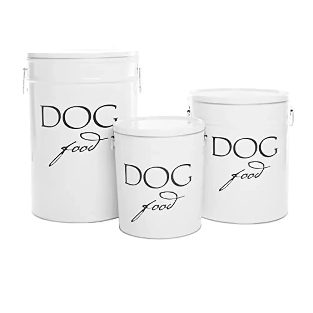 Large White Dog Food Canister 40 lbs