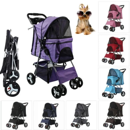 Paw-sitively Pawesome: The Ultimate Four-Wheel Companion Stroller!