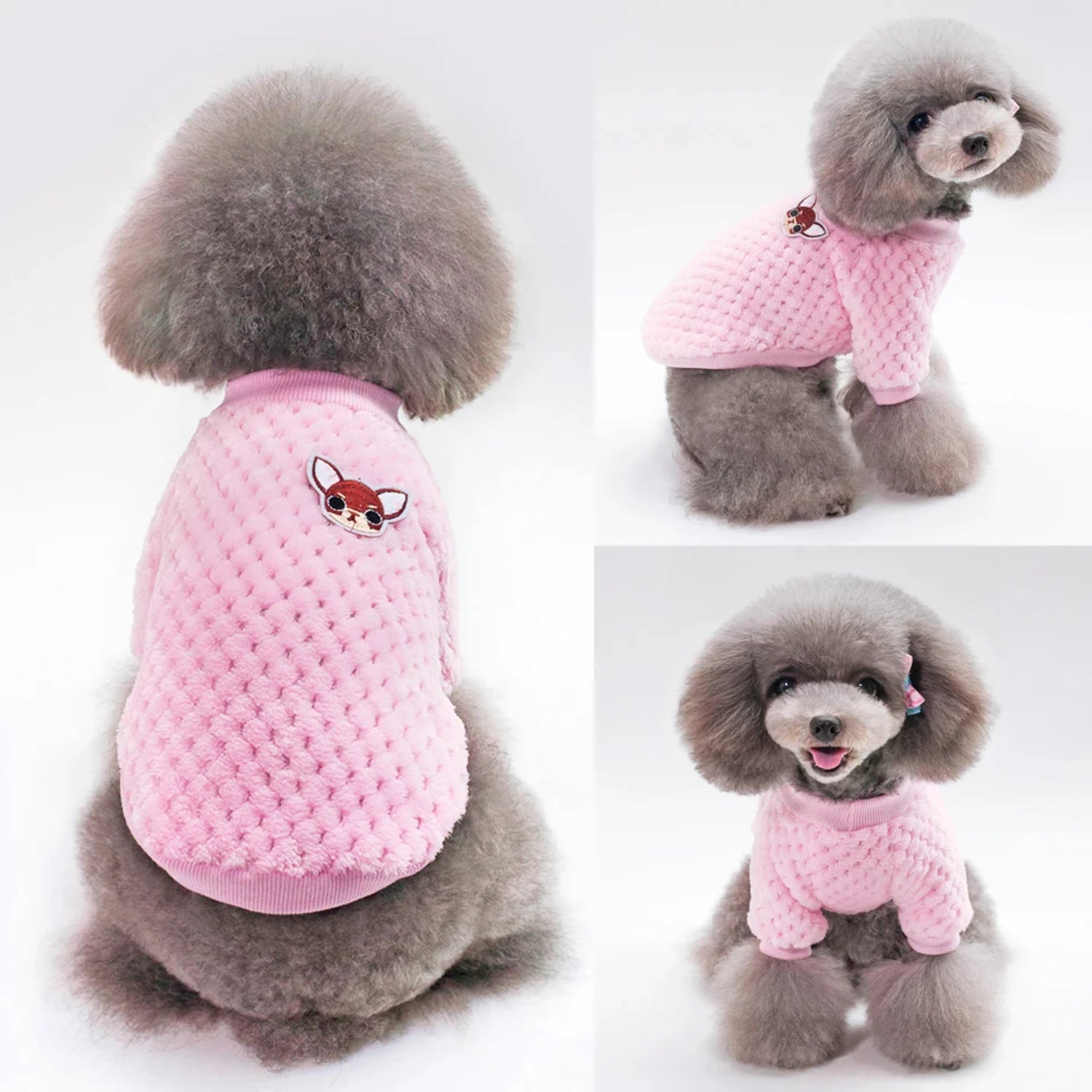 Cozy Pink Winter Dog Clothing for Small Dogs