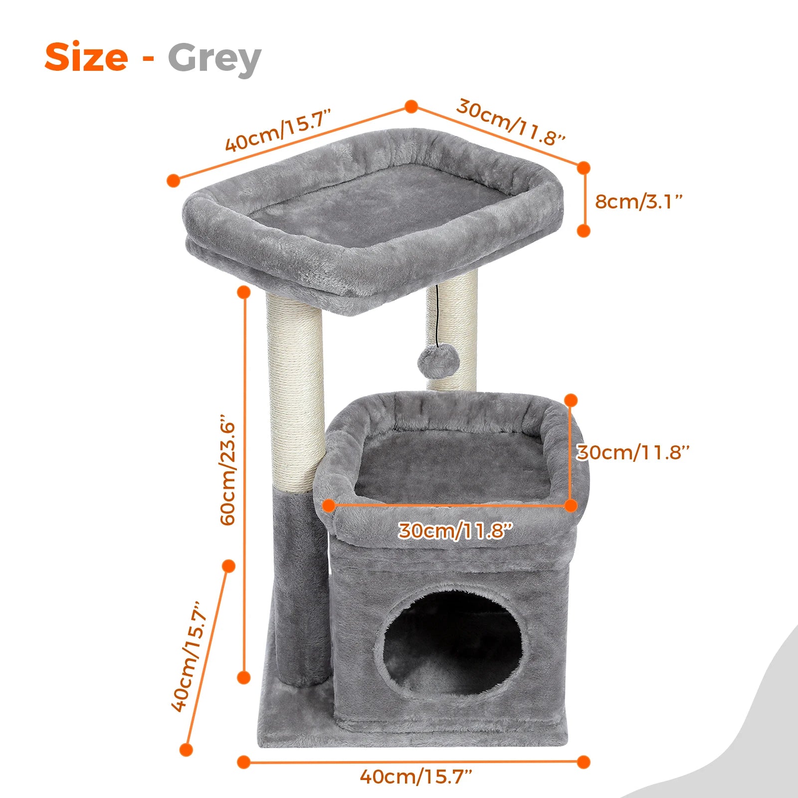 Cat Tower for Indoor Cats with Private Cozy Condo