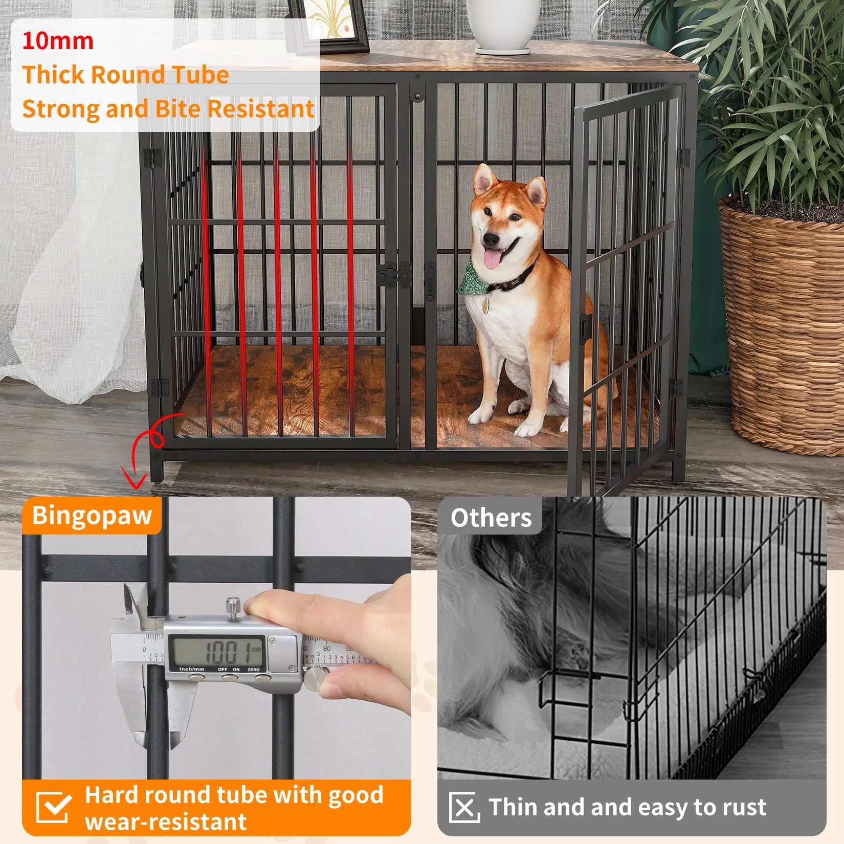 Dog Crate Kennel, Side Table Wooden Dog House