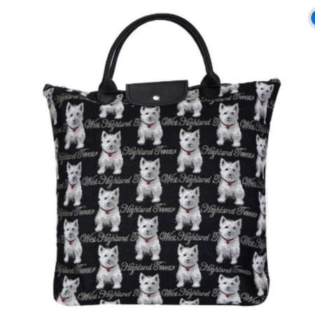 Pampered Pets Bazaar Westie Dog Foldaway Grocery Bag